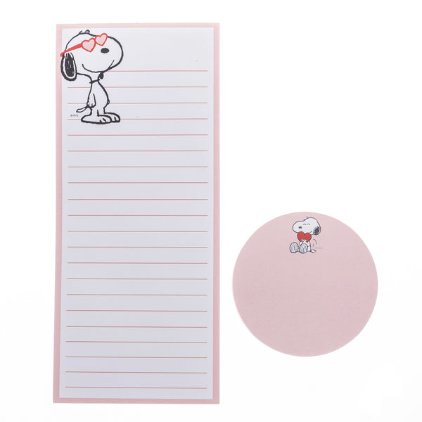 Peanuts Snoopy Glasses Magnetic Notepad and small notepad set