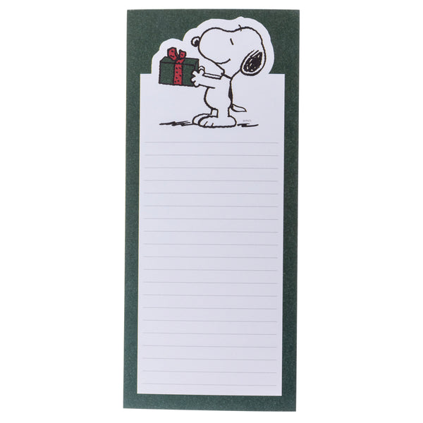 Snoopy with Present Holiday Magnetic Notepad
