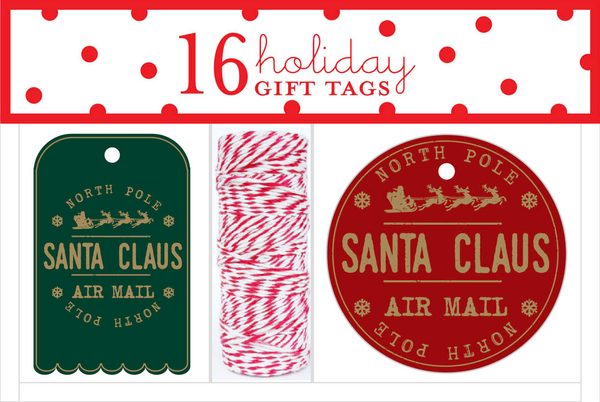 Santa Stamp Holiday Gift Tag Box Set