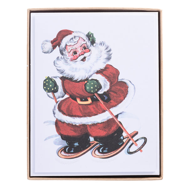 Snowshoe Santa Mid-Sized Holiday Boxed Card