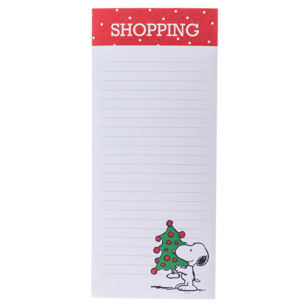 Snoopy Holding Tree Holiday Magnetic Notepad