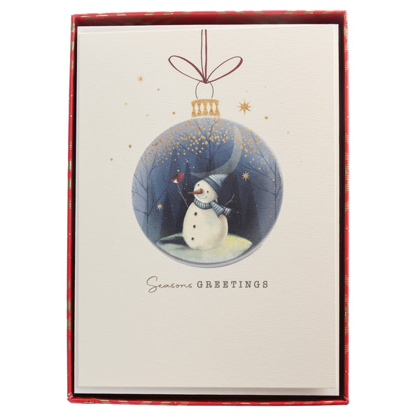 Snowman Ornament Large Classic Holiday Boxed Card