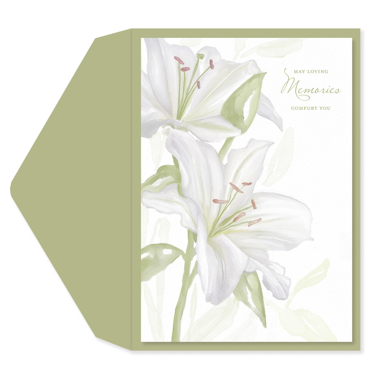 peace lily sympathy message Lilies Sympathy Card | 1 ct | White & Green