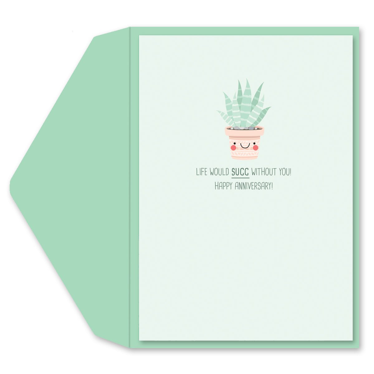succulence anniversary Succulent Anniversary Card | 1 ct | Green