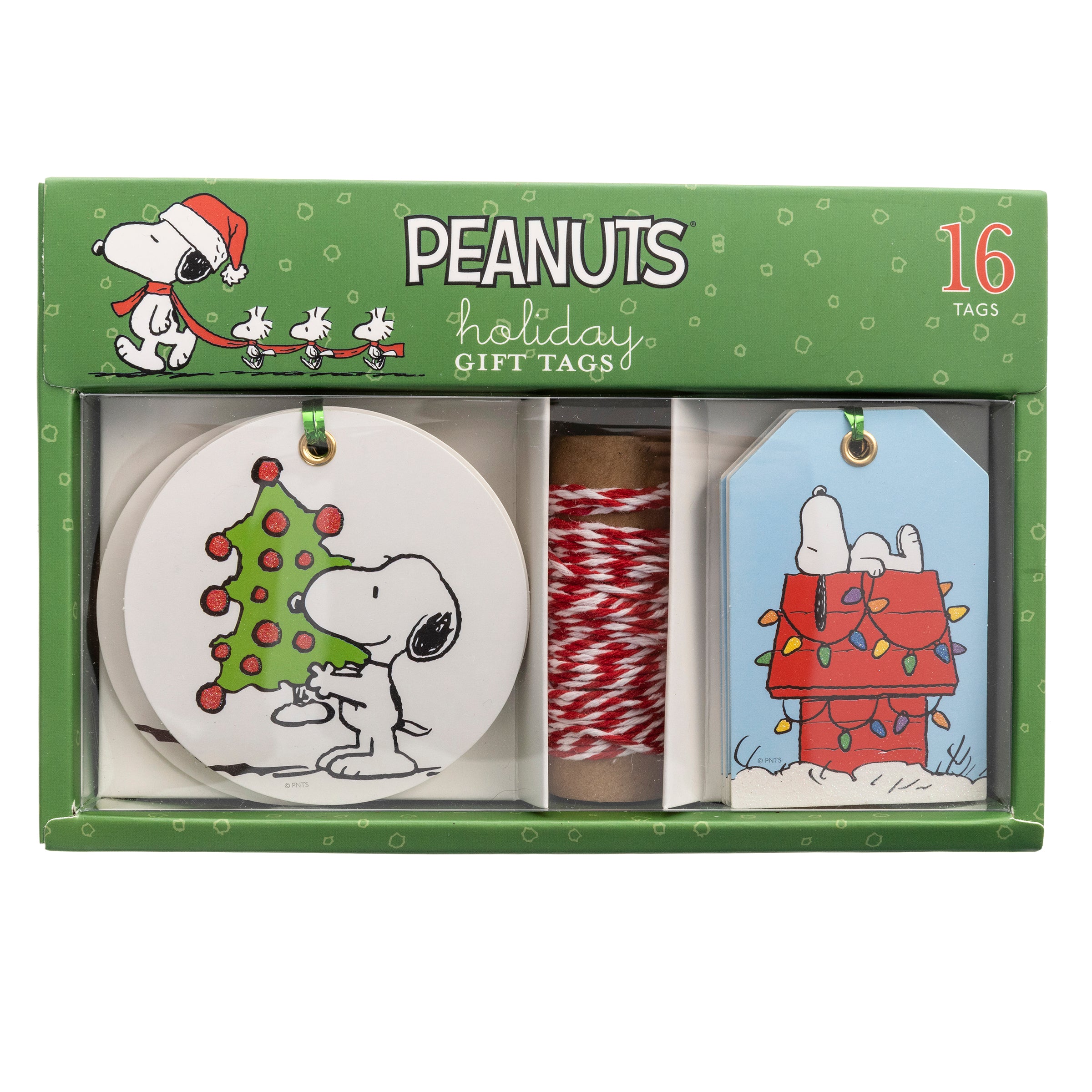 Graphique Peanuts™ Classic House Holiday Gift Tag Boxed Set | 16 Tags with  Hanging Twine | 2 Unique Christmas Designs with Glitter Accents | Gift
