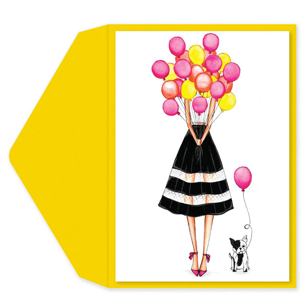 Balloon Girl Birthday Card