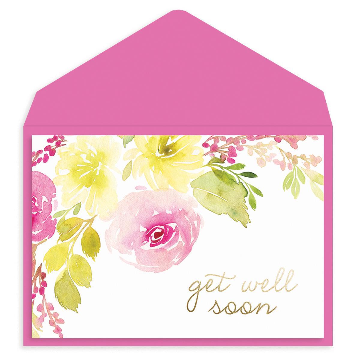 Watercolor Floral Get Well Card