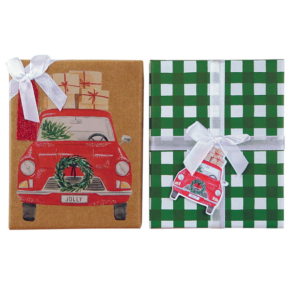 Watercolor Car Holiday Gift Card Holder Set