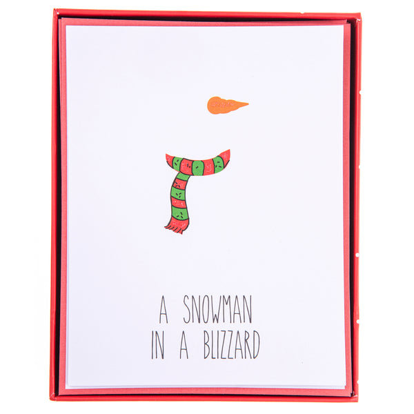 Snowman in Blizzard Mid-Sized Holiday Boxed Card