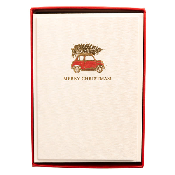 Red Car La Petite Noel Holiday Boxed Card