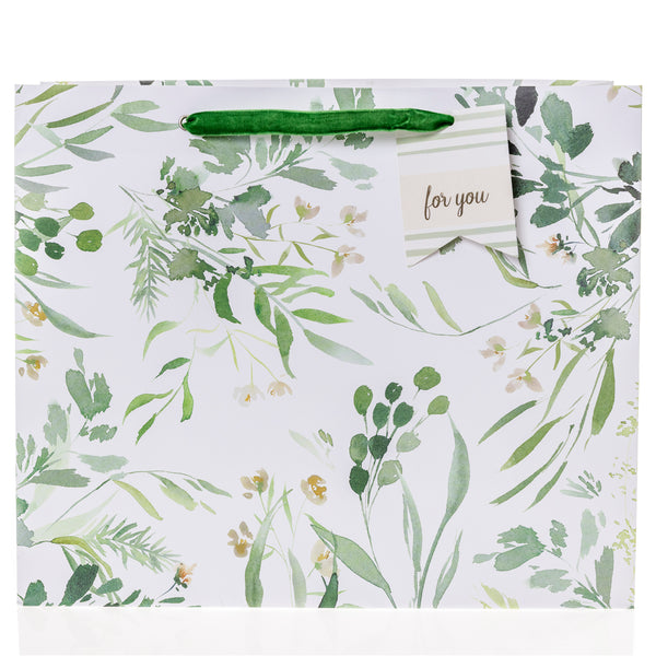Green Floral Large Gift Bag