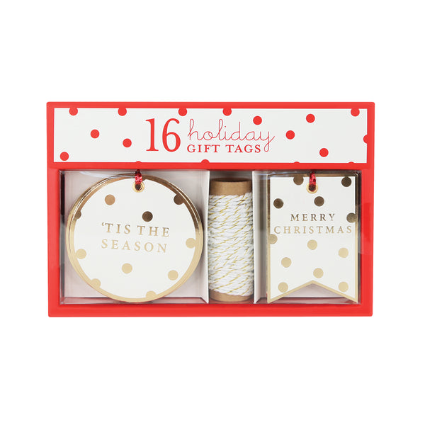 Modern White and Gold Holiday Gift Tag Box Set