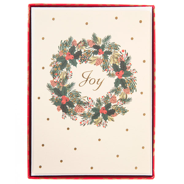 Joy Wreath Large Signature Holiday Boxed Card