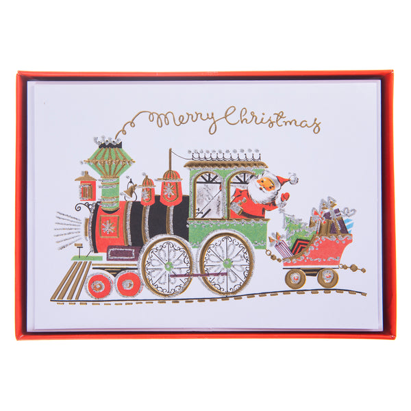 Santa Train Large Classic Holiday Boxed Card