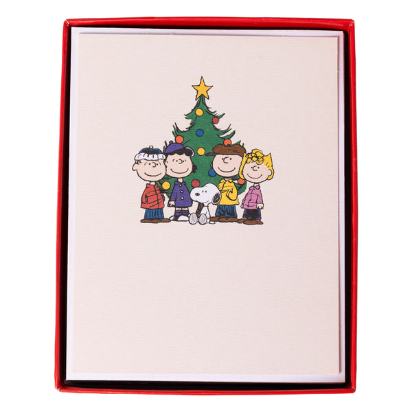 Peanuts Gang and Tree Mid-Sized Holiday Boxed Card