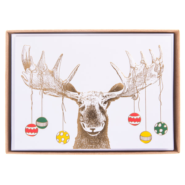 Moose Antlers Large Classic Holiday Boxed Cards