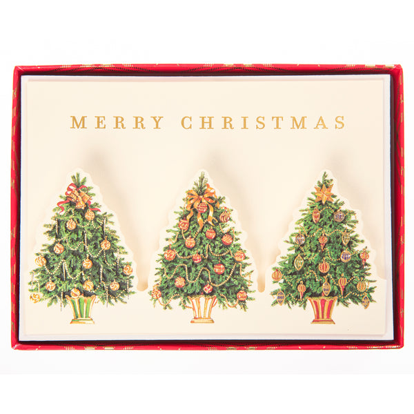 Christmas Tree Trio Large Signature Holiday Boxed Card