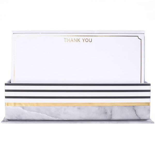 Gray Granite Boxed Flat Thank You Notes