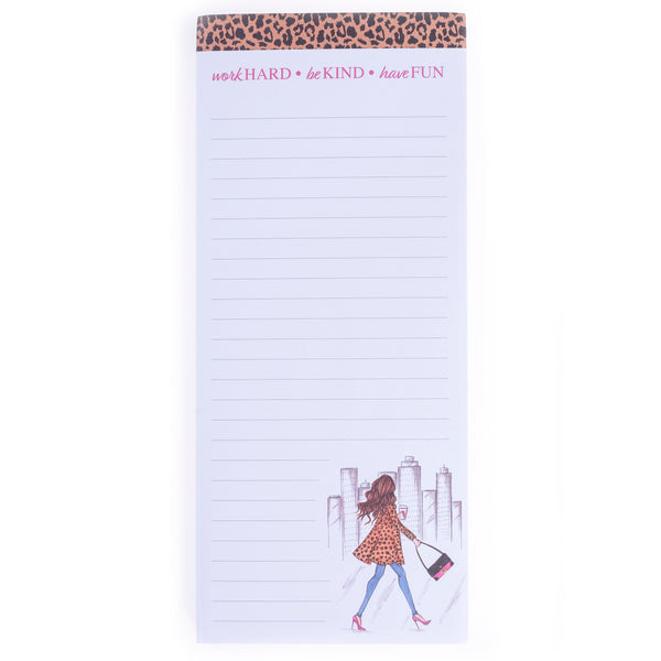 Fashion Girl Leopard Magnetic Notepad