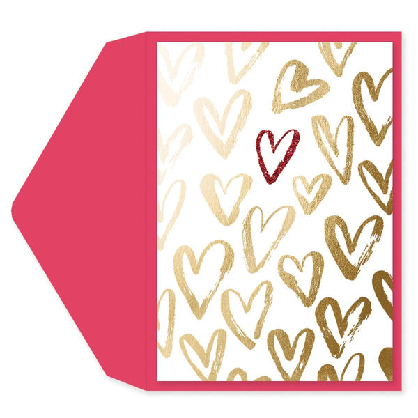 Brushed Hearts Anniversary Card