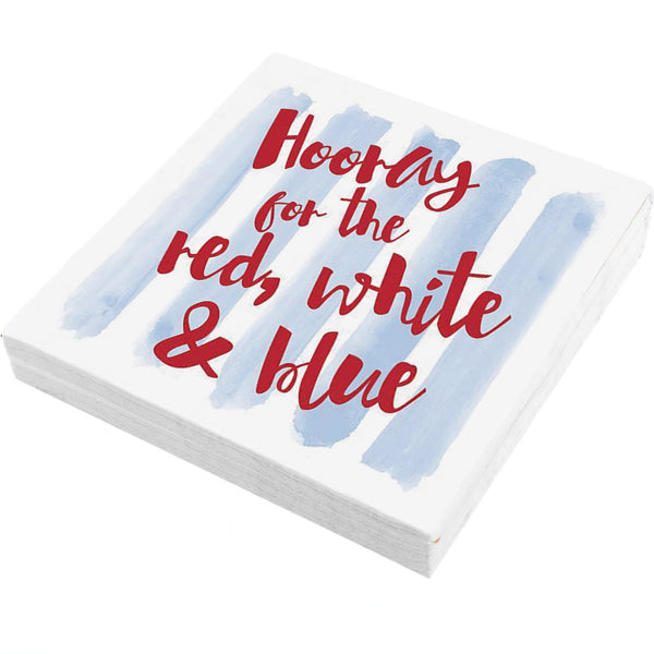 Hooray for the Red, White & Blue Cocktail Napkins