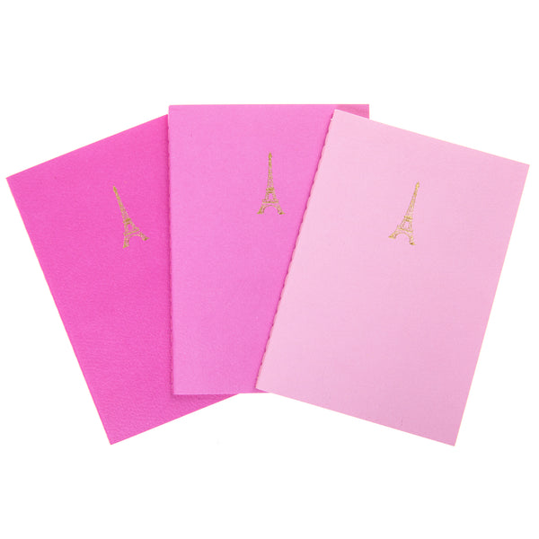 La Petite eiffel Tower Set of 3 Mini Journals