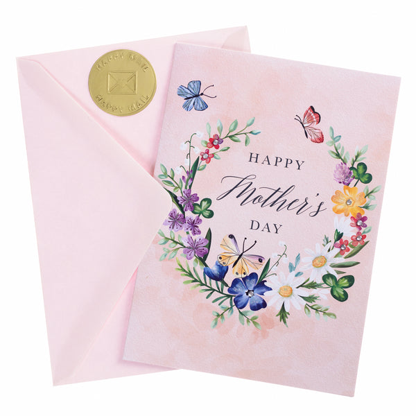 Floral Wreath Mother's Day Handmade Card