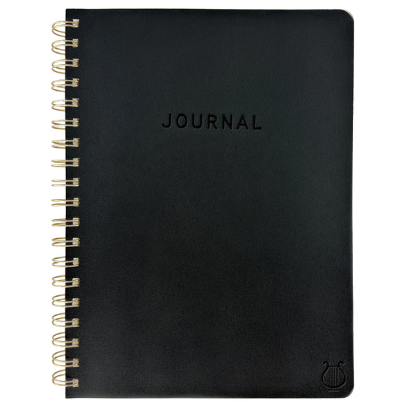 Apollo Collection Black 8 x 10 Spiral Vegan Leather Journal