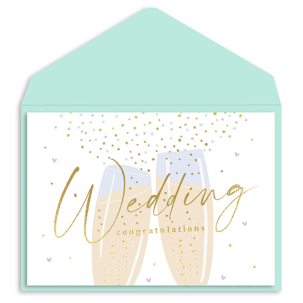 Wedding Champagne Glasses Wedding Card