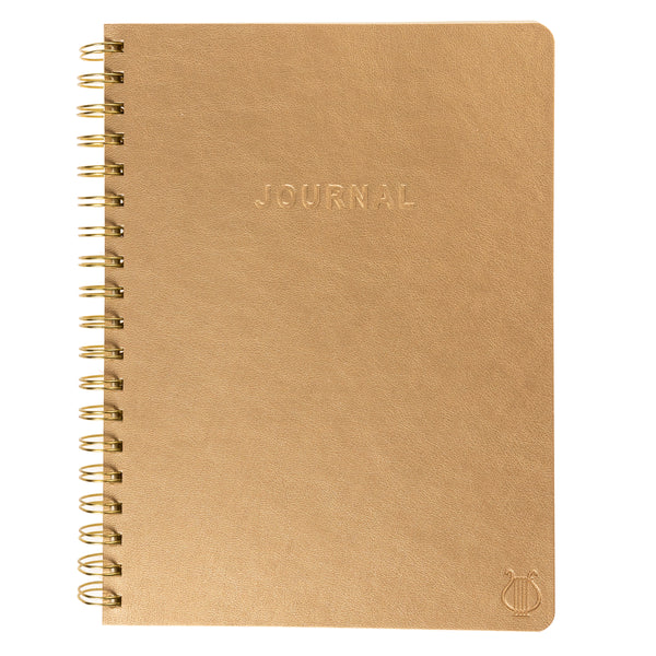 Apollo Collection Gold 8 x 10 Spiral Vegan Leather Journal