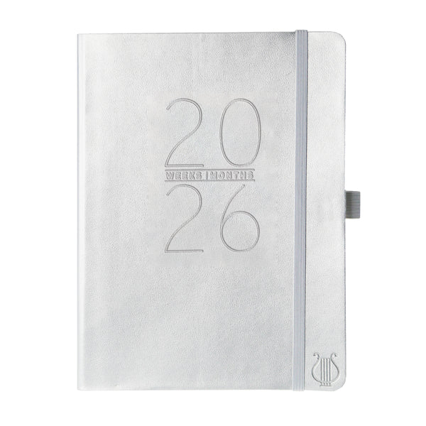 Apollo Collection Silver 6 x 8 18-Month Vegan Leather Planner
