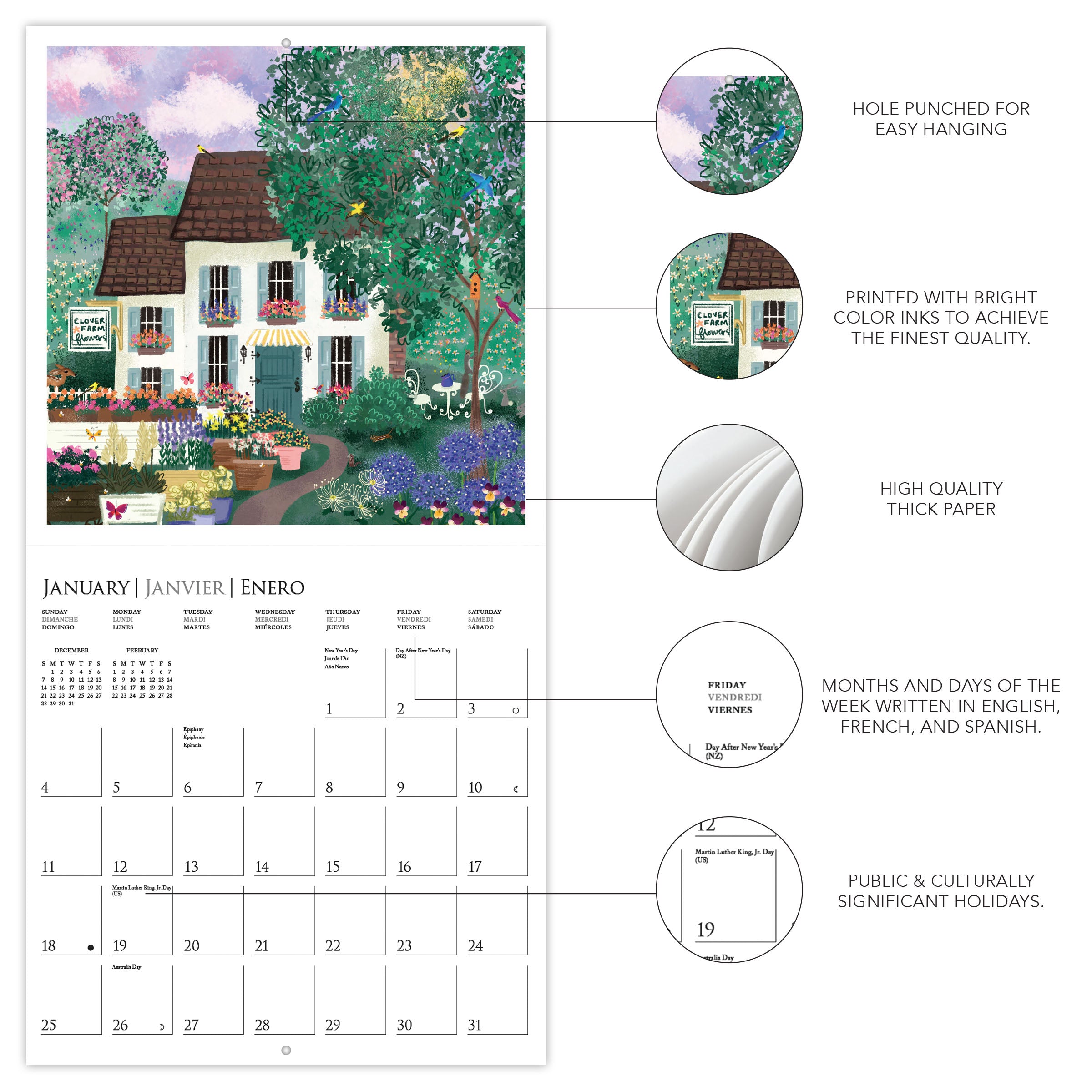 Joyful Landscapes Wall Calendar – Graphique de France