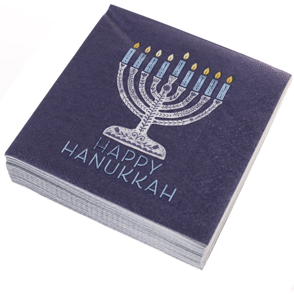 Hanukkah Menorah Holiday Cocktail Napkins