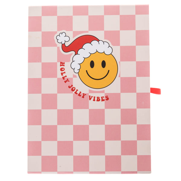 Checkered Smiley Holiday Slider Boxed Card