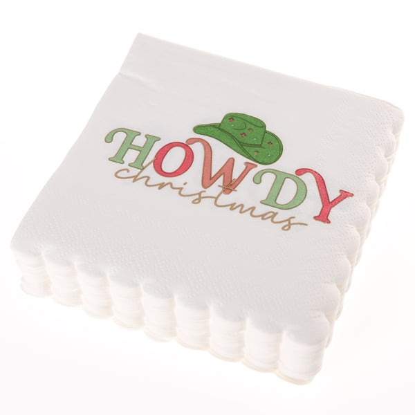 Howdy Christmas Holiday Cocktail Napkins