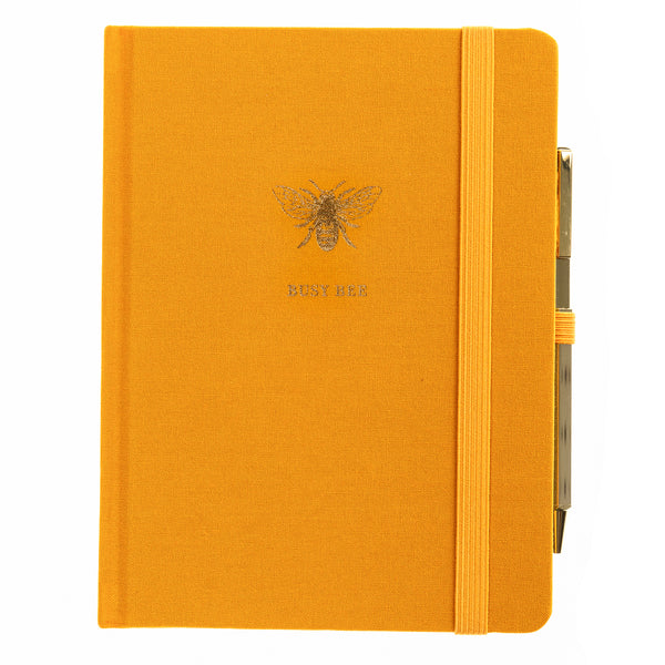 La Petite Presse Collection Bee 6 x 8 Fabric-Covered Journal with Pen