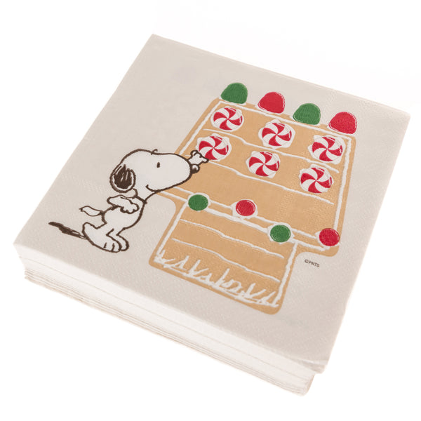 Snoopy Gingerbread House Holiday Cocktail Napkins