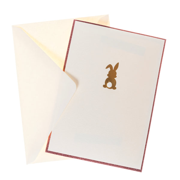 Gold Petite Easter Bunny Easter Handmade Card