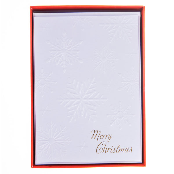 White Snowflakes Large Classic Holiday Boxed Card