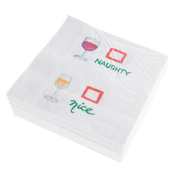 Naught Nice Wine Holiday Cocktail Napkins