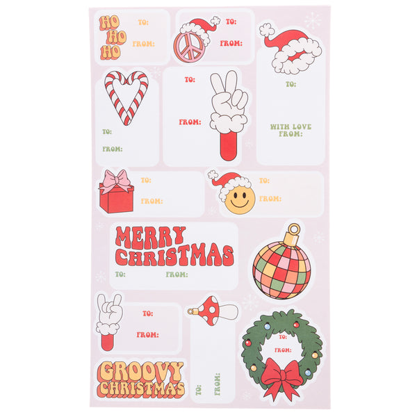 Groovy Christmas Holiday Gift Labels