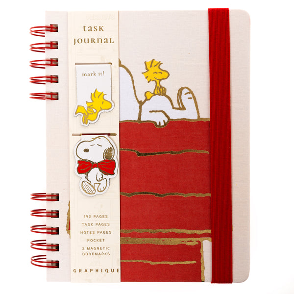 Peanuts® Luxe Collection 6 x 8 Fabric-Covered Journal with Magnetic Bookmarks