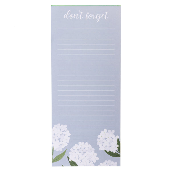 White Hydrangeas Magnetic Notepad