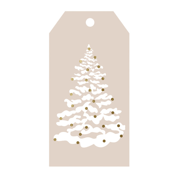 White Cream Tree Single Holiday Gift Tags