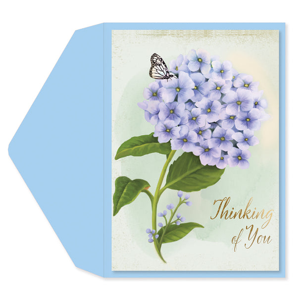 Purple Floral Get Well Card