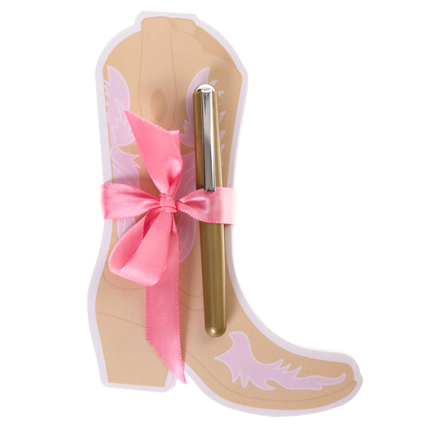 Cowgirl Boot Die-cut Notepad & Pen