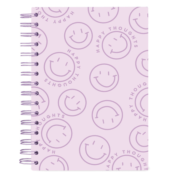 Purple Smileys 6 x 8 Spiral Hard Cover Journal