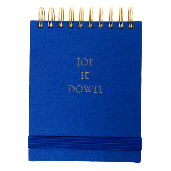 Cobalt Blue Fabric-Covered Spiral Jotter