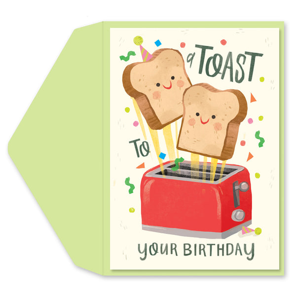 Flying Toast Greeting Card
