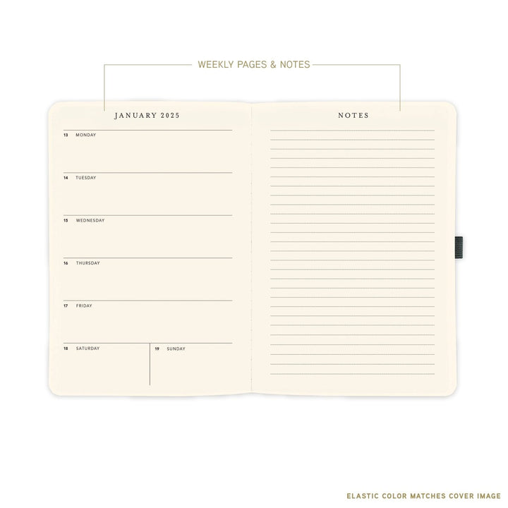 Apollo Collection Brown 6 x 8 18 - Month Vegan Leather Planner - Graphique de France